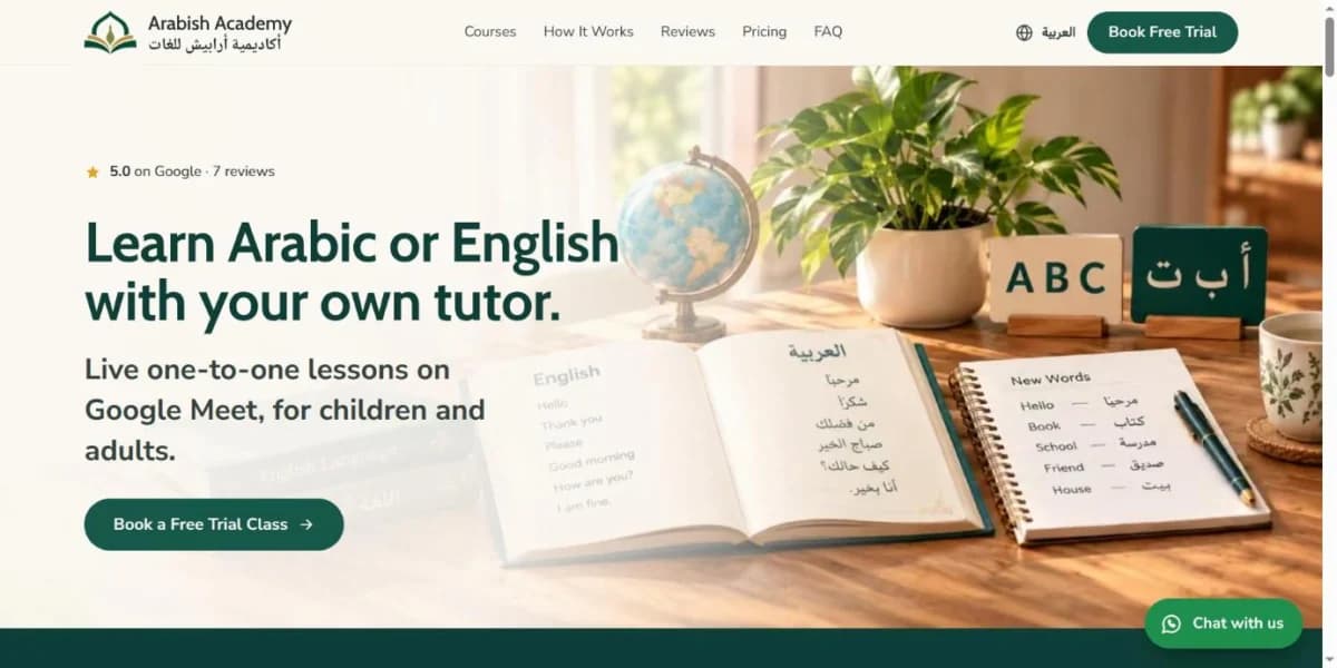 Arabish Academy website